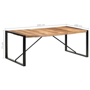 Jídelní stůl 200 x 100 x 75 cm masivní dřevo - obrázek 6
