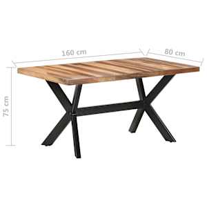 Jídelní stůl 160x80x75 cm masiv s medovou povrchovou úpravou - obrázek 6