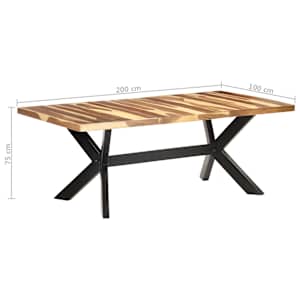 Jídelní stůl 200x100x75 cm masiv s medovou povrchovou úpravou - obrázek 7