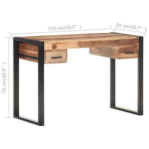 Psací stůl 110 x 50 x 76 cm masivní dřevo - obrázek 6