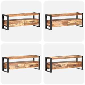 TV stolek 120x35x45 cm masiv s medovou povrchovou úpravou - obrázek 7