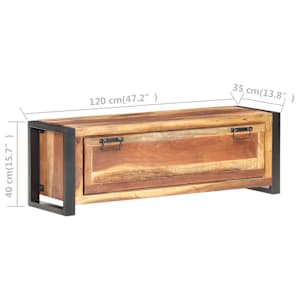 Botník 120 x 35 x 40 cm masivní dřevo - obrázek 6