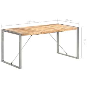 Jídelní stůl 160 x 80 x 75 cm masivní hrubé mangovníkové dřevo - obrázek 7