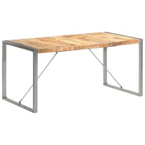 Jídelní stůl 160 x 80 x 75 cm masivní hrubé mangovníkové dřevo - obrázek 9