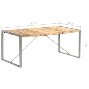 Jídelní stůl 180 x 90 x 75 cm masivní hrubé mangovníkové dřevo - obrázek 7