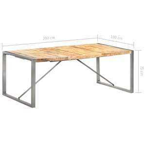 Jídelní stůl 200 x 100 x 75 cm masivní hrubé mangovníkové dřevo - obrázek 7