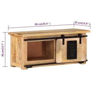 TV stolek 90 x 35 x 40 cm masivní mangovníkové dřevo - obrázek 7