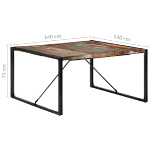 Jídelní stůl 140 x 140 x 75 cm masivní recyklované dřevo - obrázek 6
