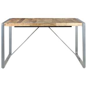 vidaXL Esstisch 140x140x75 cm Raues Mangoholz