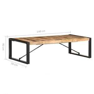 Konferenční stolek 140 x 70 x 40 cm hrubé mangovníkové dřevo - obrázek 7