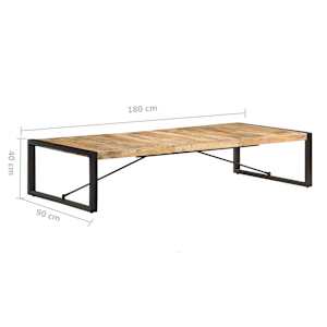 Konferenční stolek 180 x 90 x 40 cm hrubé mangovníkové dřevo - obrázek 7