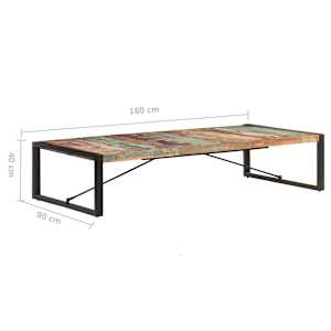 Konferenční stolek 180 x 90 x 40 cm masivní recyklované dřevo - obrázek 7