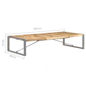 Konferenční stolek 180 x 90 x 40 cm hrubé mangovníkové dřevo - obrázek 7