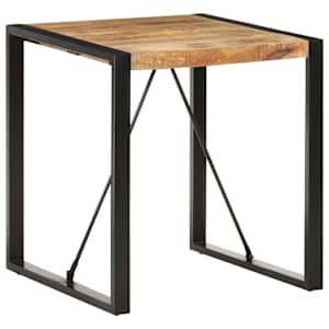 Jídelní stůl 70 x 70 x 75 cm masivní hrubé mangovníkové dřevo