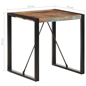 Jídelní stůl 70 x 70 x 75 cm masivní recyklované dřevo - obrázek 5