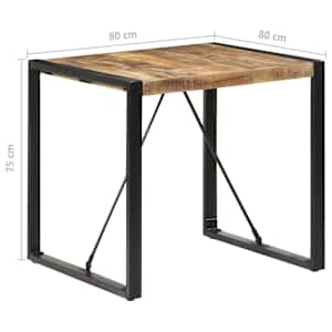 Jídelní stůl 80 x 80 x 75 cm masivní mangovníkové dřevo - obrázek 5