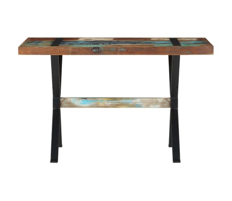 vidaXL Mesa de jantar 120x60x76 cm madeira recuperada maciça