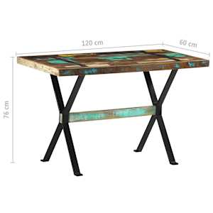 Jídelní stůl 120 x 60 x 76 cm masivní recyklované dřevo - obrázek 7