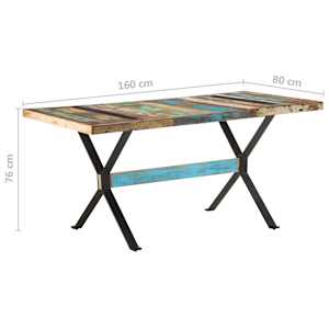 Jídelní stůl 160 x 80 x 76 cm masivní recyklované dřevo - obrázek 7