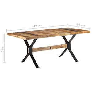Jídelní stůl 180 x 90 x 76 cm hrubé mangovníkové dřevo - obrázek 7