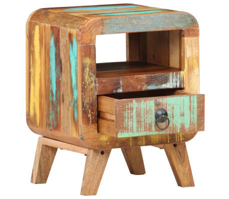 vidaXL Bedside Cabinet 11.8"x11.8"x16.1" Solid Reclaimed Wood