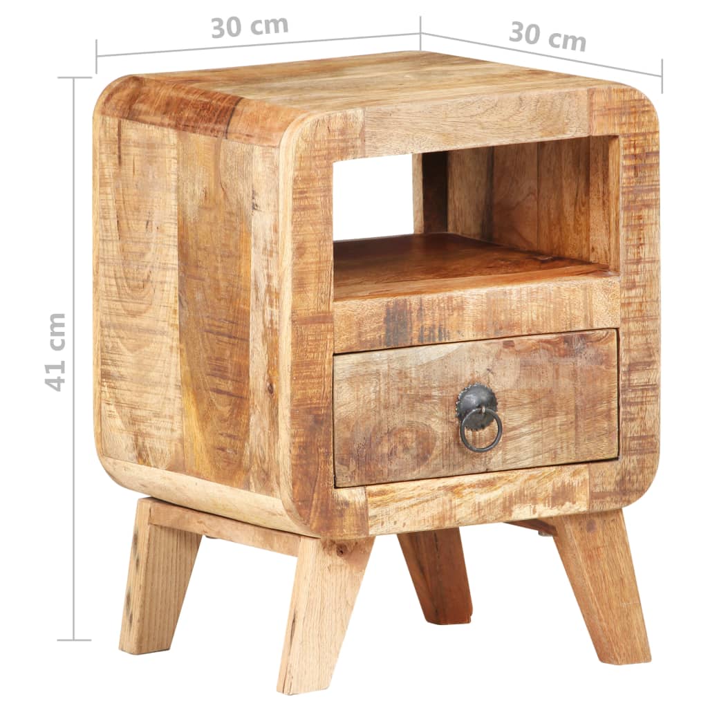 Noční stolek 30 x 30 x 41 cm hrubé mangovníkové dřevo