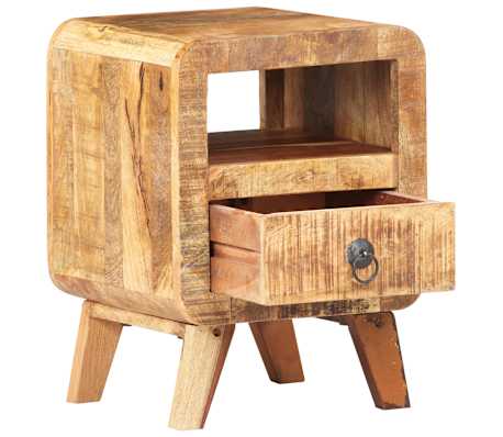 vidaXL Table de chevet 30x30x41 cm Bois de manguier brut
