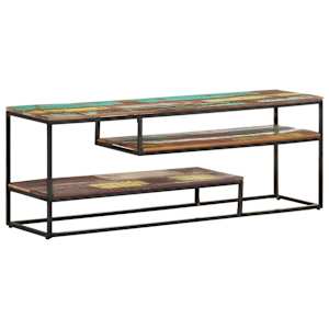 TV stolek 130 x 30 x 45 cm masivní recyklované dřevo - obrázek 1