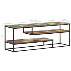 TV stolek 130 x 30 x 45 cm masivní recyklované dřevo - obrázek 8