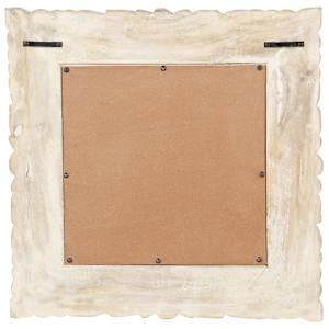 Zrcadlo bílé 50 x 50 cm masivní mangovníkové dřevo - obrázek 3