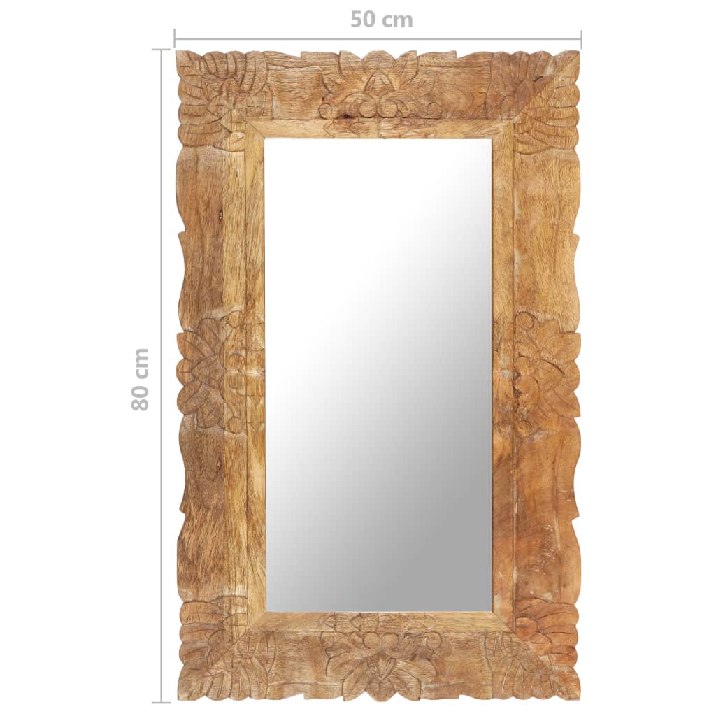 Miroir 80x50 Cm Bois De Manguier Massif VidaXL 17 width=274
