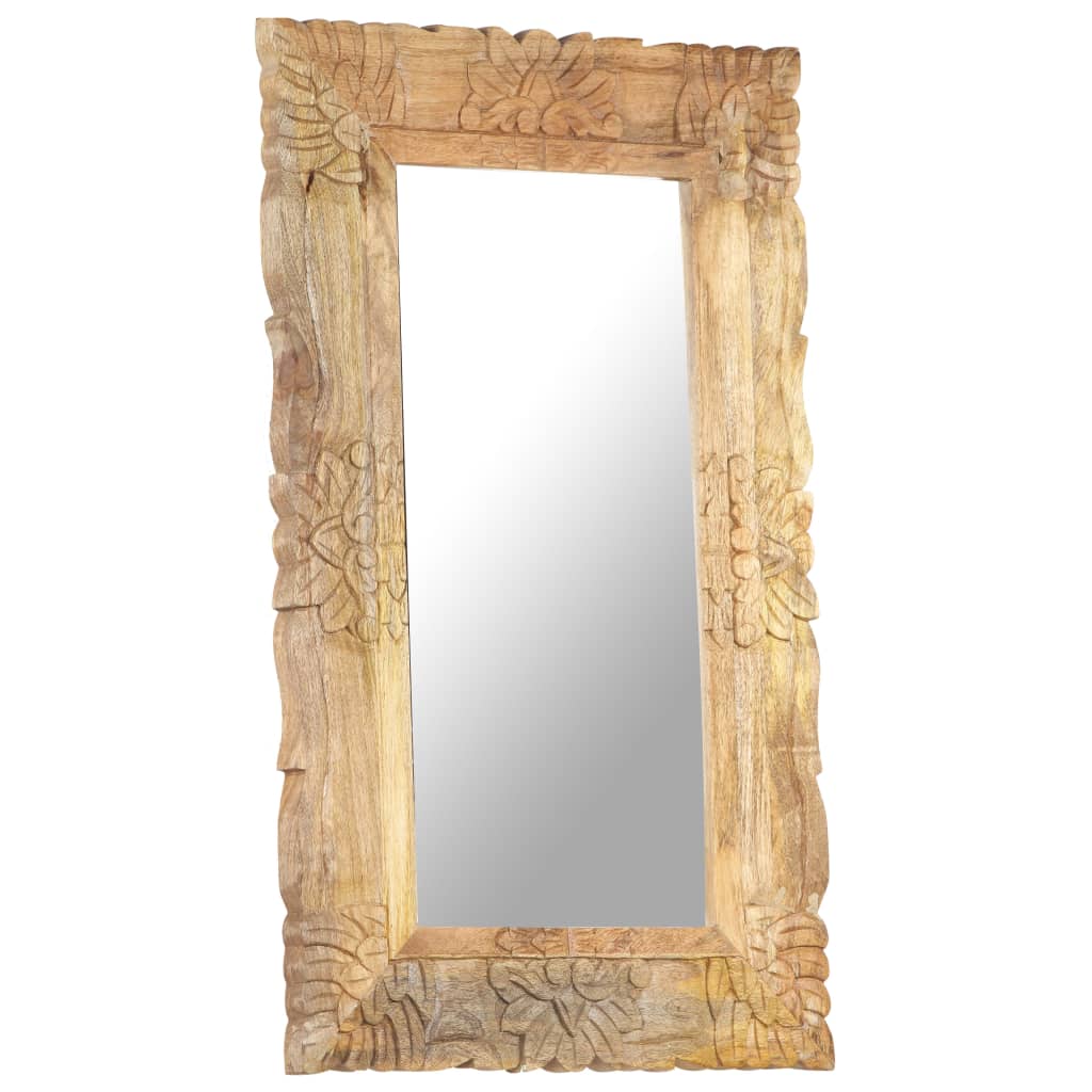 Miroir 80x50 Cm Bois De Manguier Massif VidaXL 19 width=274