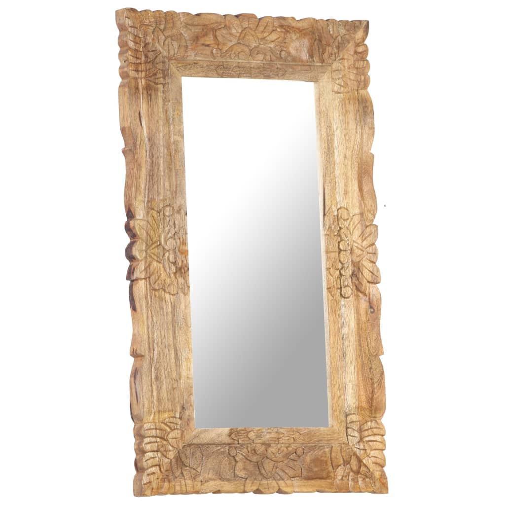 Miroir 80x50 Cm Bois De Manguier Massif VidaXL 20 width=274