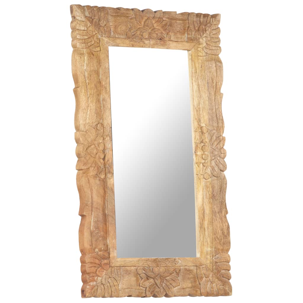Miroir 80x50 Cm Bois De Manguier Massif VidaXL 21 width=274