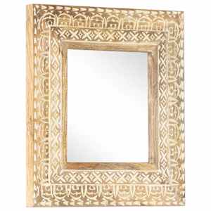 Ročno izrezljano ogledalo 50x50x2,6 cm trden mangov les