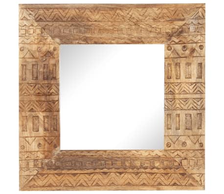 vidaXL Handgeschnitzter Spiegel 50x50x2,5 cm Massivholz Mango
