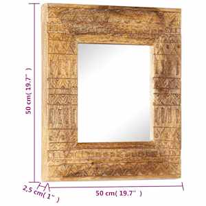 Ručně vyřezávané zrcadlo 50 x 50 x 2,5 cm masivní mangovník - obrázek 5