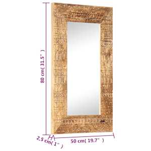 Ručně vyřezávané zrcadlo 80 x 50 x 2,5 cm masivní mangovník - obrázek 5