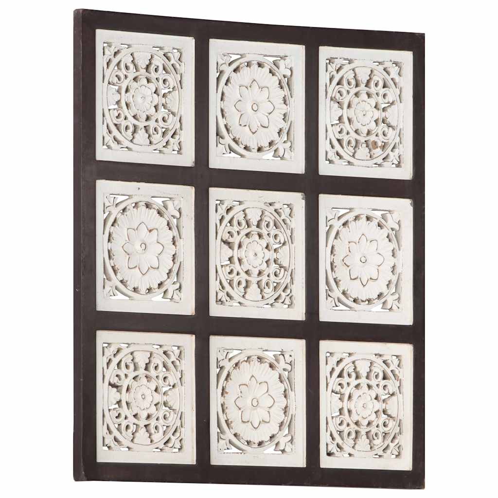 vidaXL Käsin veistetty seinäpaneeli MDF 60x60x1,5 cm ruskea/valkoinen