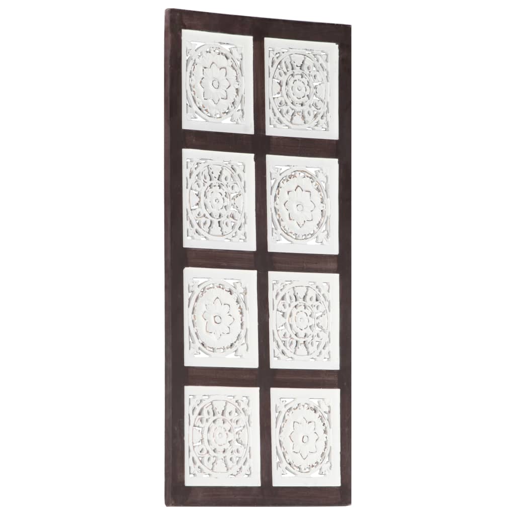 Image of vidaXL Hand-Carved Wall Panel MDF 40x80x1.5 cm Brown and White