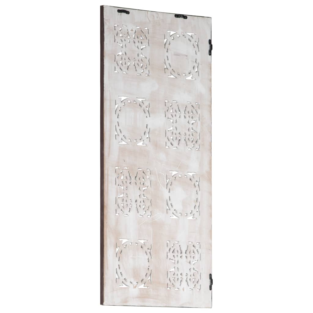Barna és fehér kézzel faragott fali panel MDF 40 x 80 x 1,5 cm 