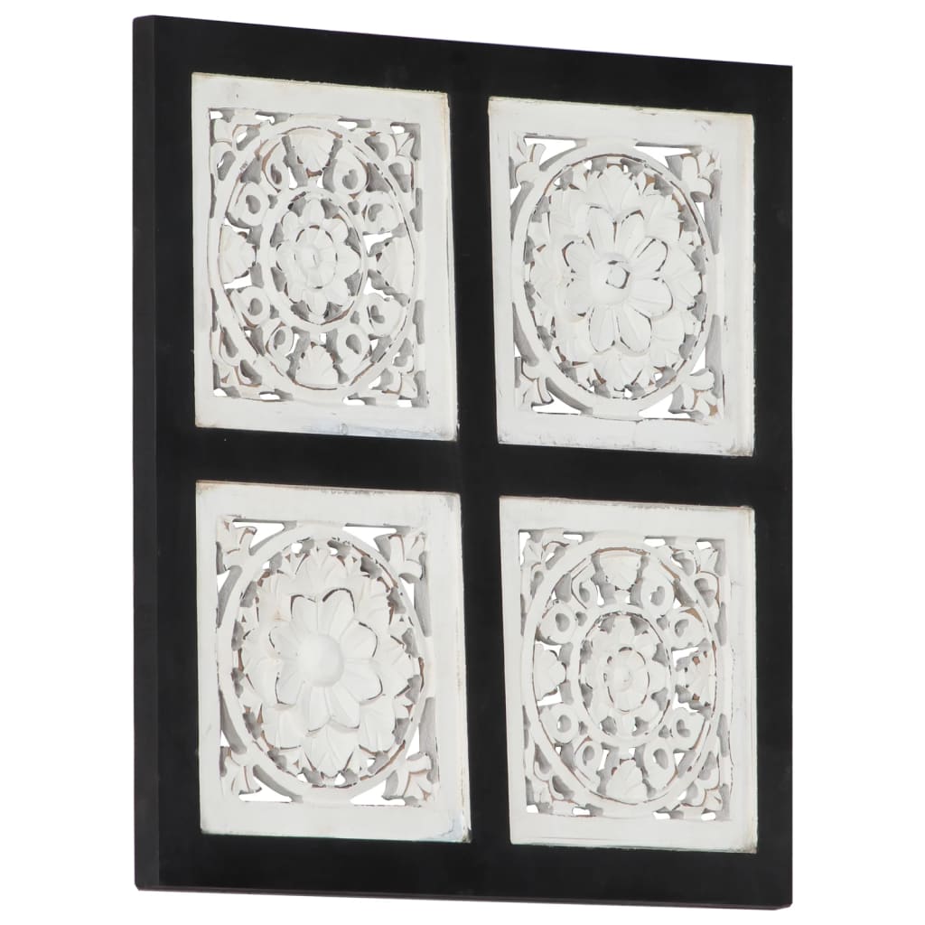 Petrashop  Ručně vyřezávaný nástěnný panel MDF 40x40x1,5 cm černý a bílý
