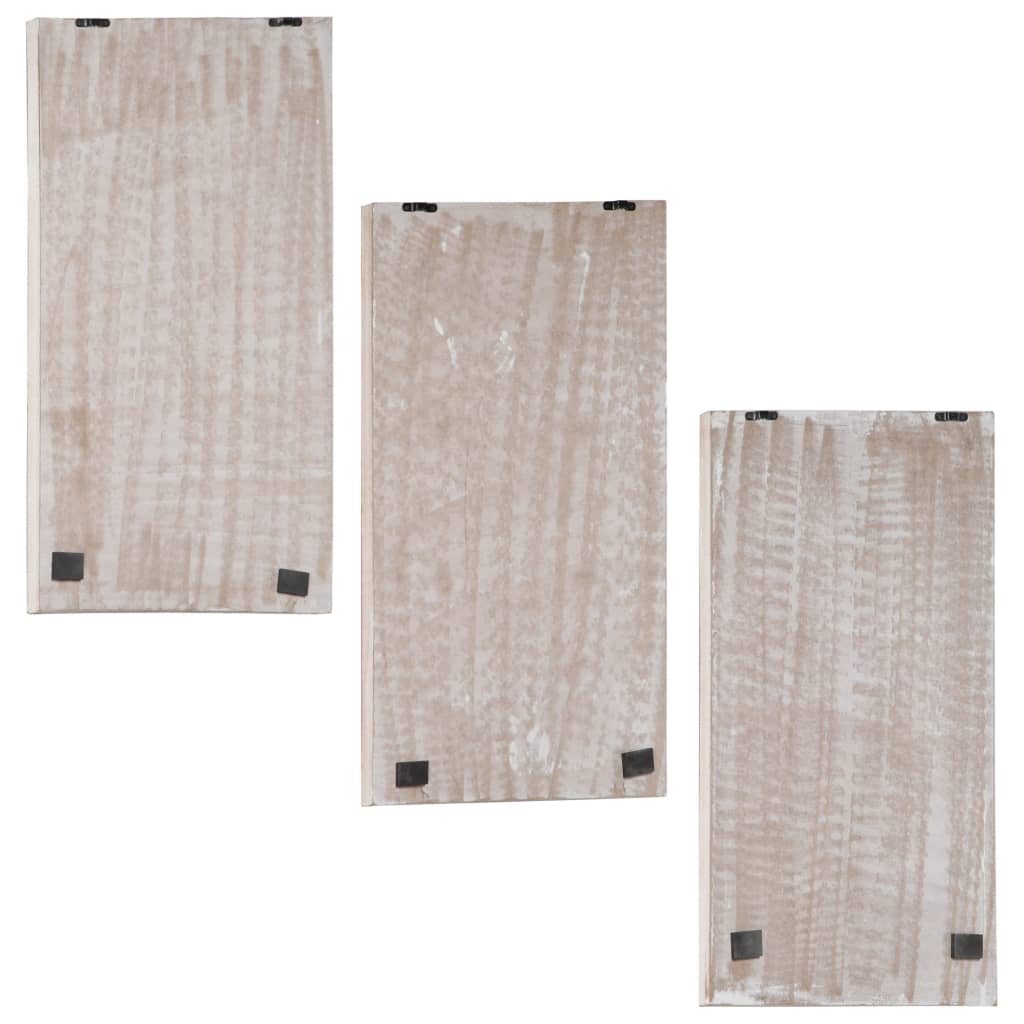 3 db kézzel faragott fali panel MDF 40 x 60 x 1,5 cm 