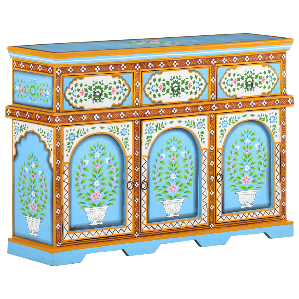 

vidaXL Hand-Painted Sideboard Multicolor 43.3"x11.8"x29.9" Solid Mango Wood