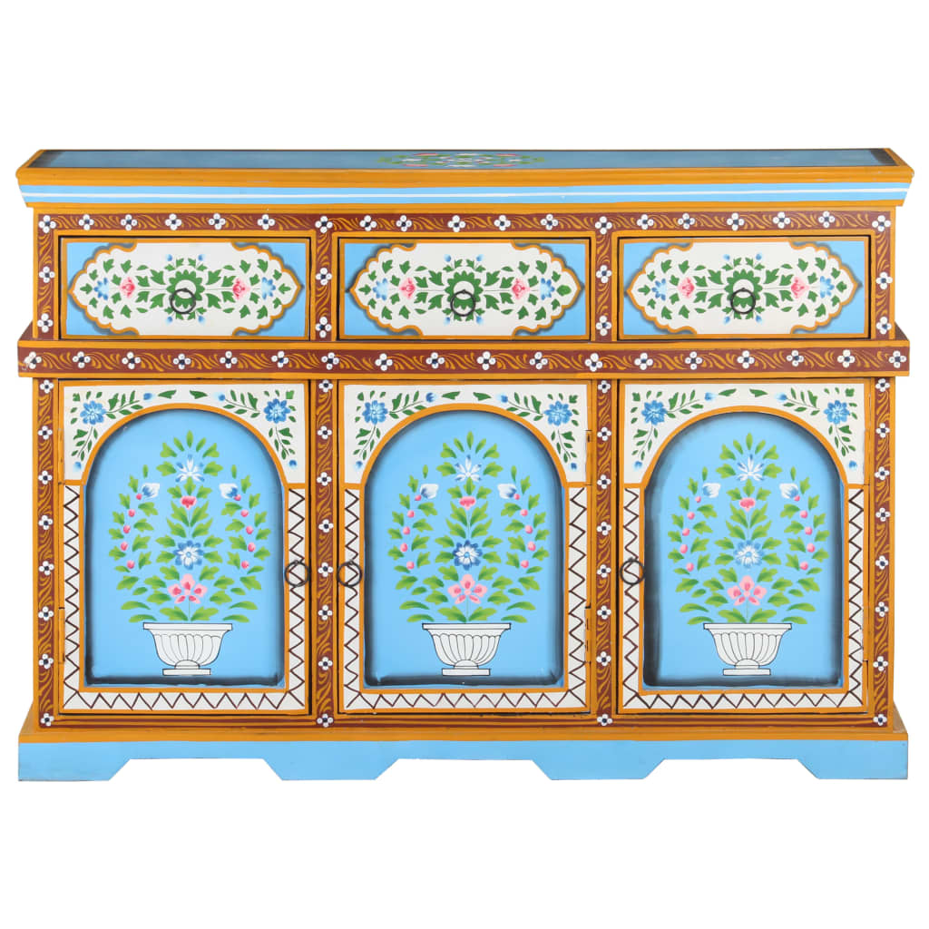 

vidaXL Dressoir handgeschilderd 110x30x76 cm mangohout meerkleurig