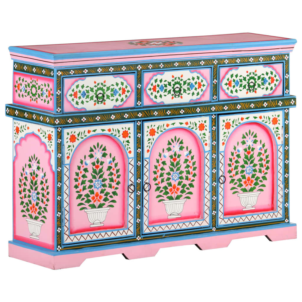 

vidaXL Hand-Painted Sideboard Multicolor 43.3"x11.8"x29.9" Solid Mango Wood