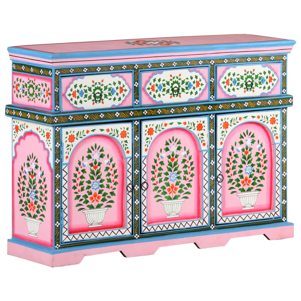 Servantă vopsită manual, multicolor, 110x30x76 cm, lemn mango