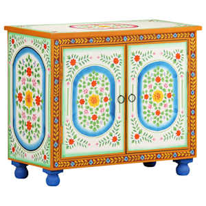 Ročno barvana komoda 70x35x60 cm trden mangov les