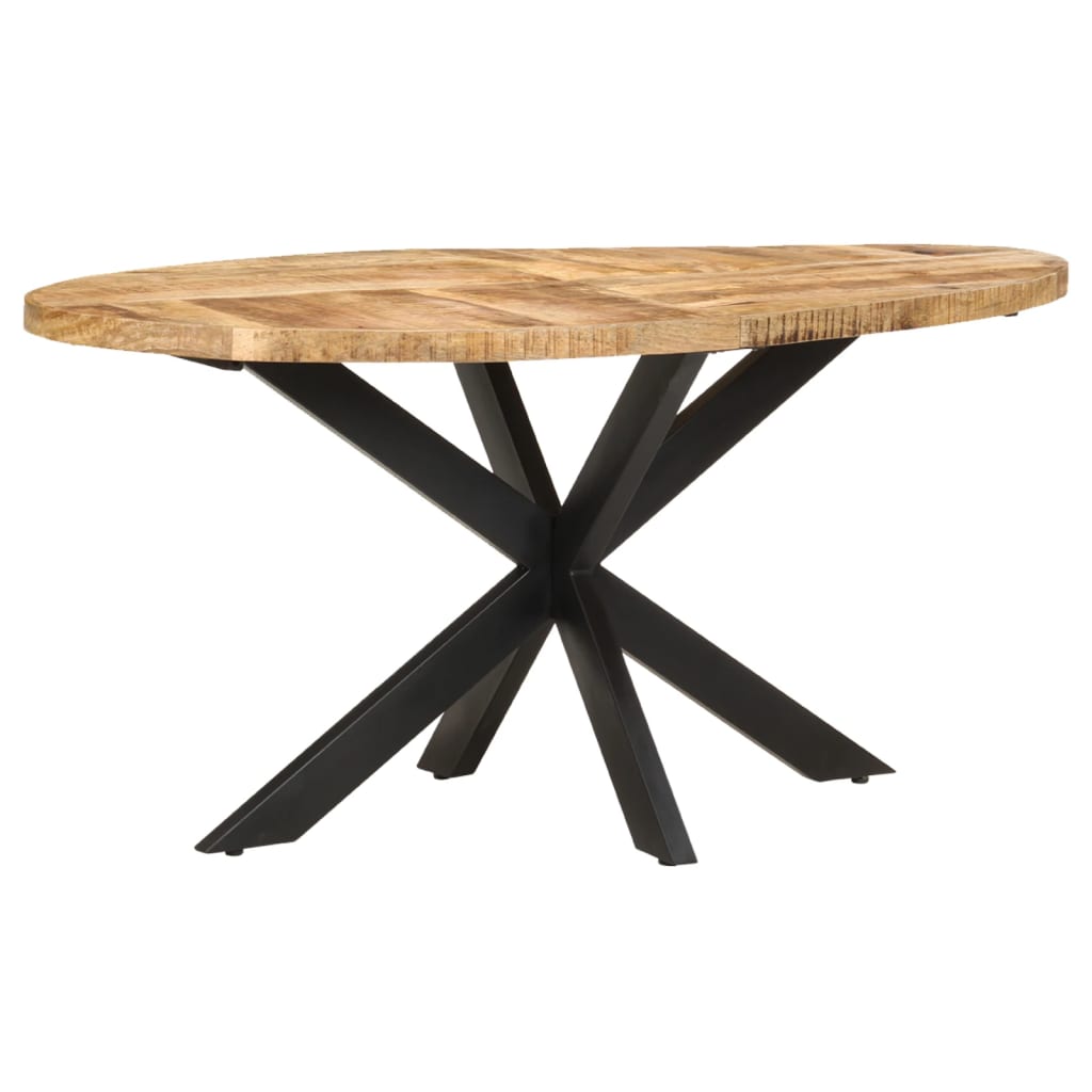 Image of vidaXL Dining Table 160x90x75 cm Rough Mango Wood