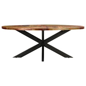 Oválný jídelní stůl 200 x 100 x 75 cm masivní recyklované dřevo - obrázek 2